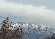 Snow covered Sandia Mountains
