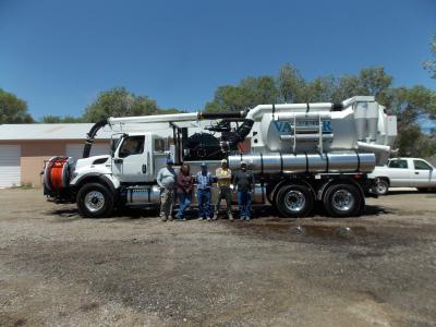 Public Works staff with new Vactor Truck